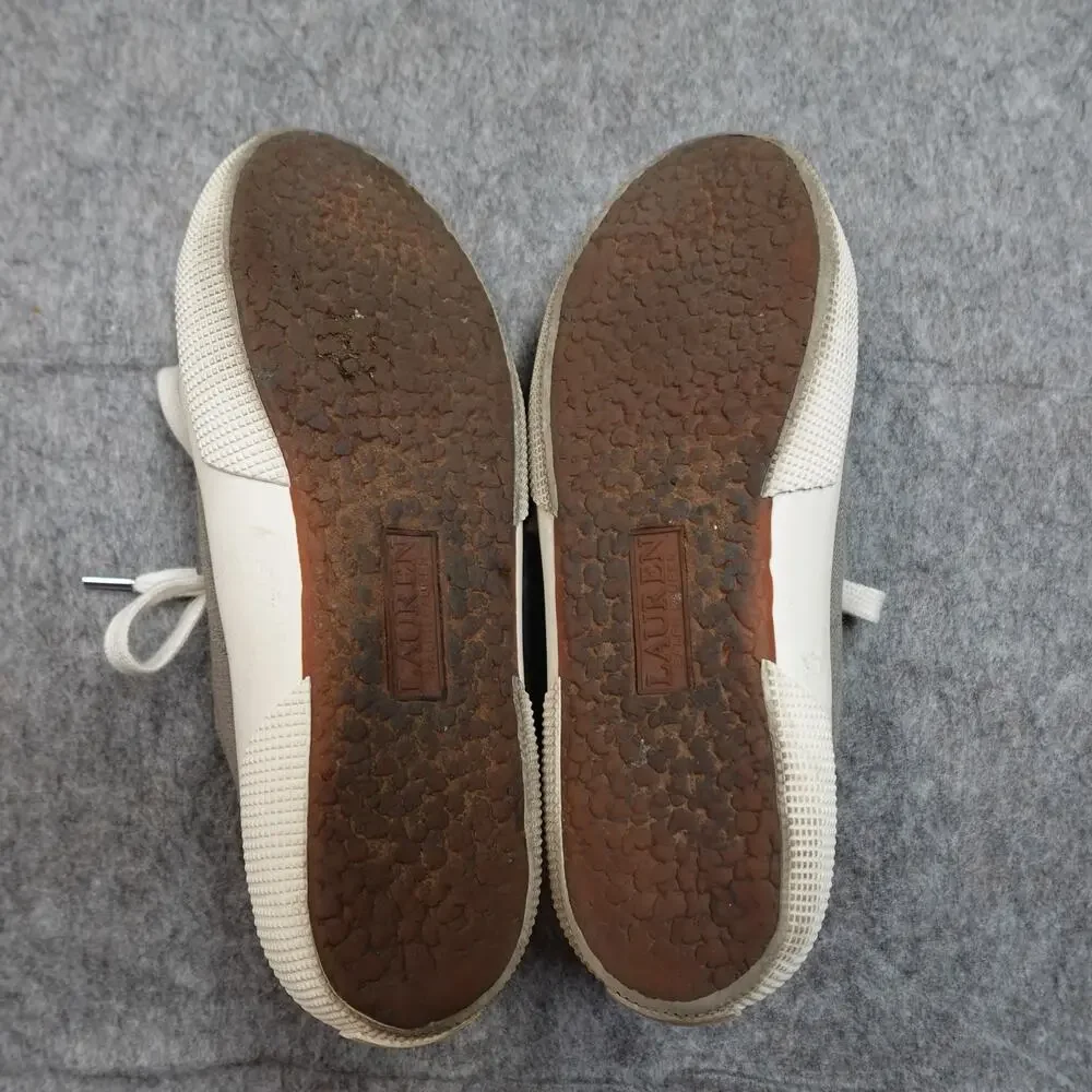 Ralph Lauren Sneakers Womens 6.5 Jolie Linen Lace Up Gray‎ Fashion Casual